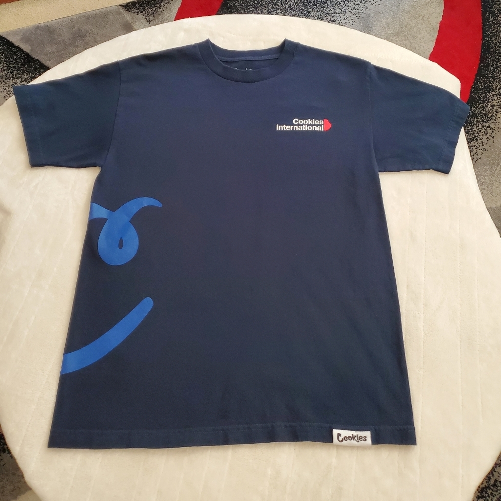 Cookies 🍪 International Men's Short Sleeve T-Shirt Rare Find Blue Sz M EUC